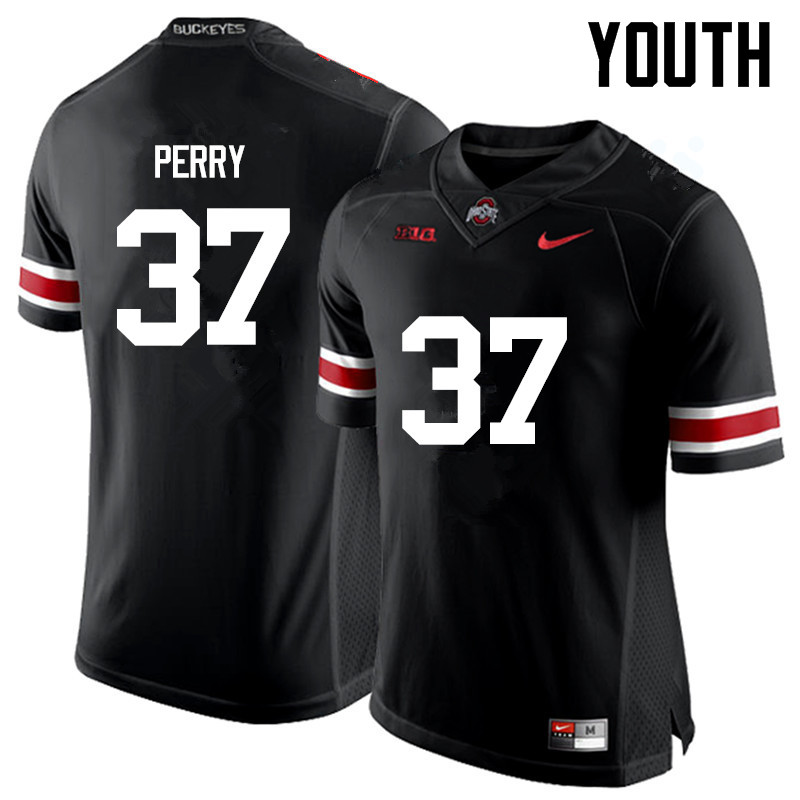 Youth Ohio State Buckeyes #37 Joshua Perry Black Game College Stitched Football Jersey 23MN041BI